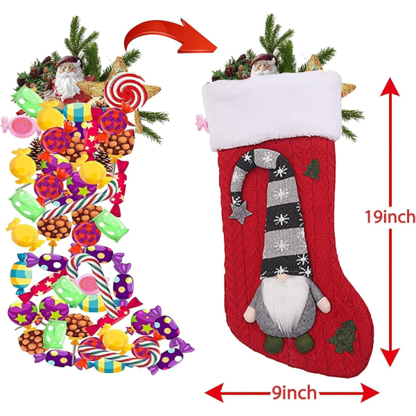 Julstrumpa, 3-pack 19" stor julgranspåse Candy Gif, ZQKLA