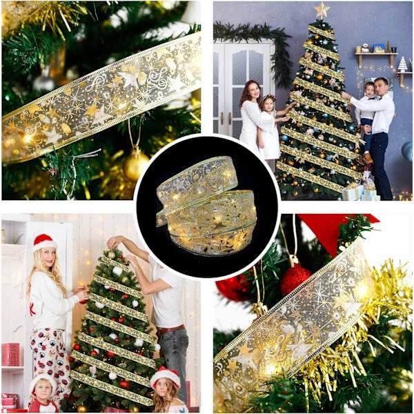 5m LED Dobbelt Lysende Bånd Lysstreng Juletrær D,ZQKLA