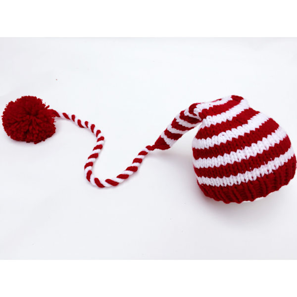 Baby Jultomte Långsvansad Virkad Beanie Stickad Hatt Strumphatt