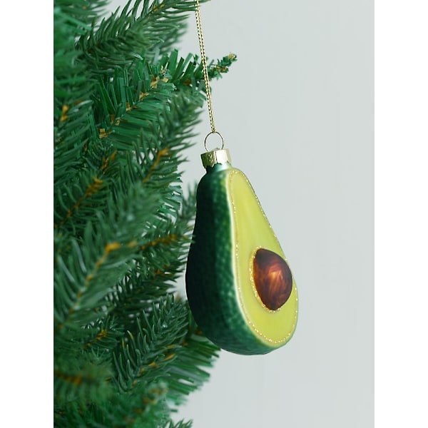 Avocado Glas Juletræspynt Grøn Avocado Frugt Hængende Kugler Juletræ Dekorationer 2024 Nytår Navidad