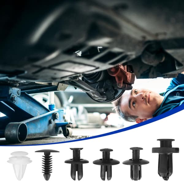 100 stycken automatiska nitarclips i plastnylon, universal, bilklämma C
