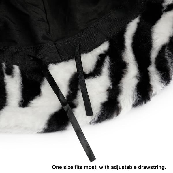 Varm, lurvig bucket hat för dam och herr (zebra tryck)