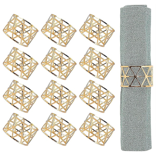 Dewenwils Servietringe, 12 stk. Guld Servietringe, Servietring Holder