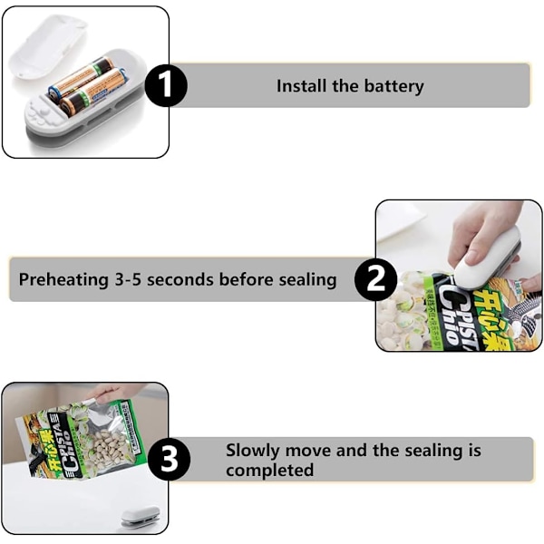 Plastikposeforsegler, Mini Forsegler, Mini Poseforsegler, 2 i 1 Mini B, ZQKLA
