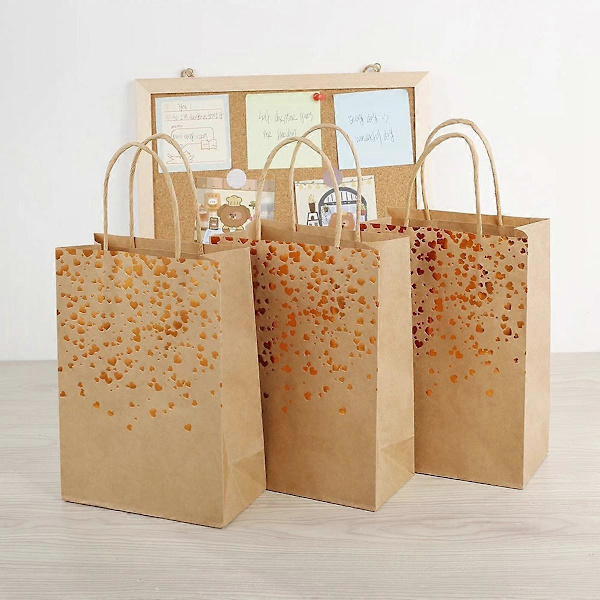 25 st Papperpåsar Kraft Presentpåsar för Jul Födelsedag Bröllop Firande Godis Kex Förpackningspåsar A