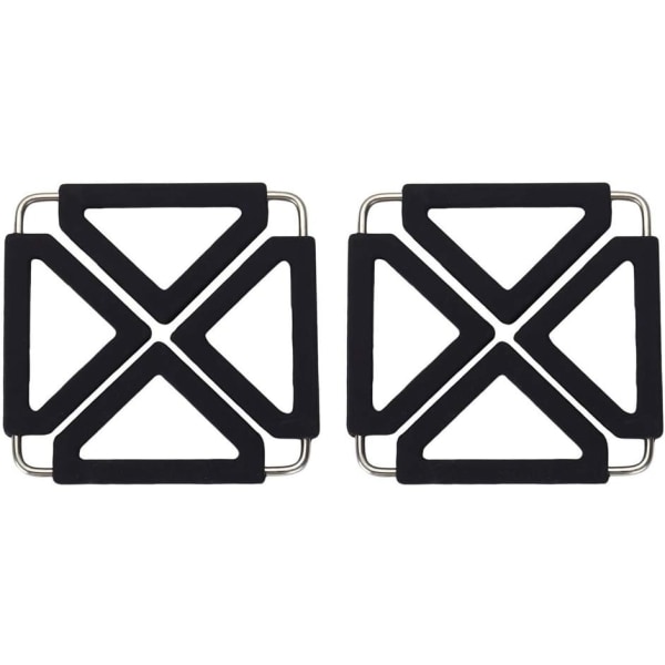 (Set of 2) (Black) Trivet, Stretchy Heat Resistant Kitchen A,ZQKLA