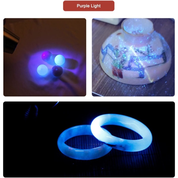 UV LED Lommelygte, Jade Ædelsten Identifikationslys, Whit, ZQKLA
