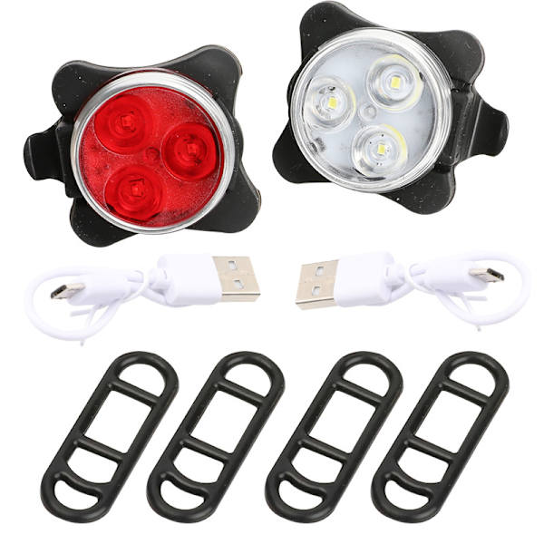 LED-pyörävalo, Ladattava Etu- ja Takapyörävalo 4 Kirkkautta, ZQKLA