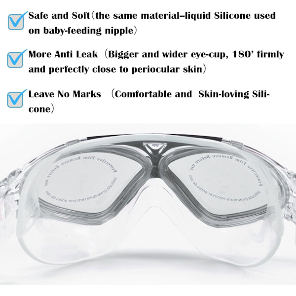 Svømmebriller, Voksen Pool Briller Transparent Anti-Dug Wa,ZQKLA