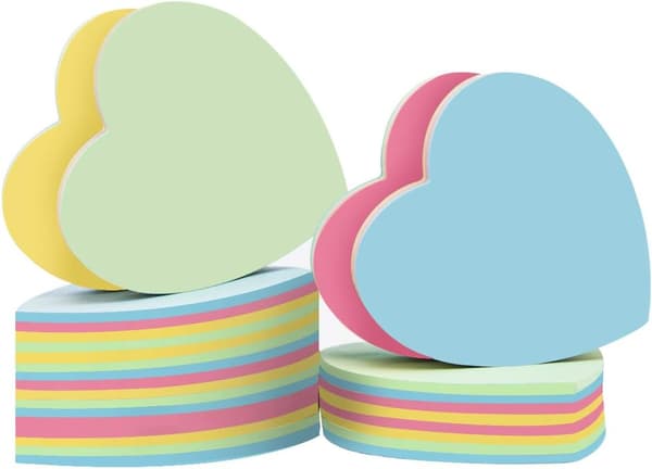 Hjerteformede Sticky Notes - 10 Blokker 76x76mm Søte Post Memo S,ZQKLA