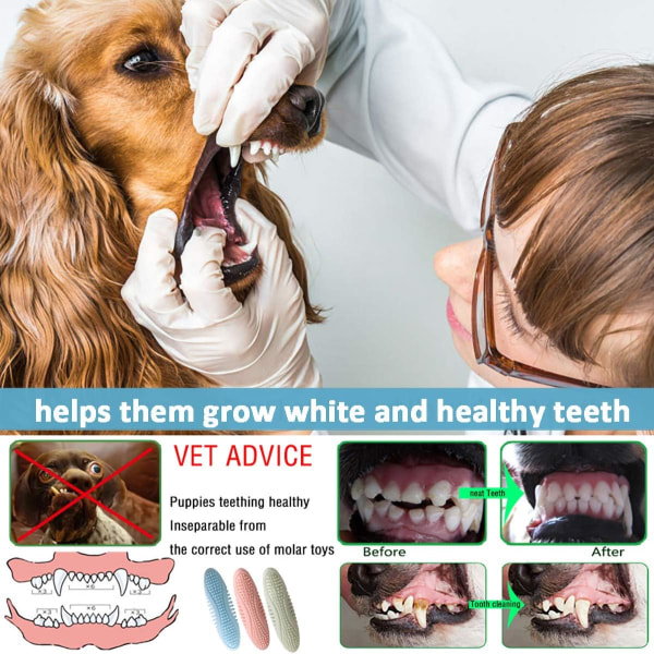 Valpleksaker,Hundtuggleksaker för valpar som börjar få tänder, 3-pack Valp T,ZQKLA