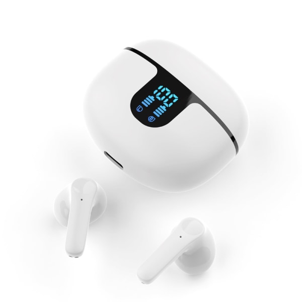 （Vit）2023 trådlösa Bluetooth hörlurar, 9D Stereo Bluetoo, ZQKLA