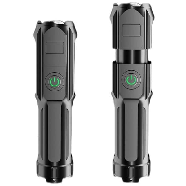 Ladattava LED-taskulamppu XPE Zoom musta,su