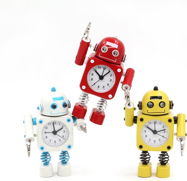 Robot vækkeur i rustfrit stål - Lydløs vækkeur, ZQKLA