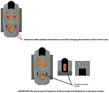 5-pakks Power Functions Motor Batteri IR Fjernkontroll Mottaker SET