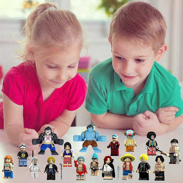 17 st One Piece Action Figures Byggset 1.77/3.14 Tum Samlarobjekt Anime One Piece Action Figures Byggset