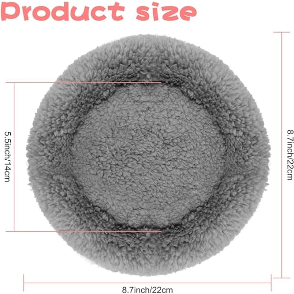 Hamster Seng, Rund Fløjlsblød Varmt Soveunderlag til Hamster/Pindsvin, ZQKLA
