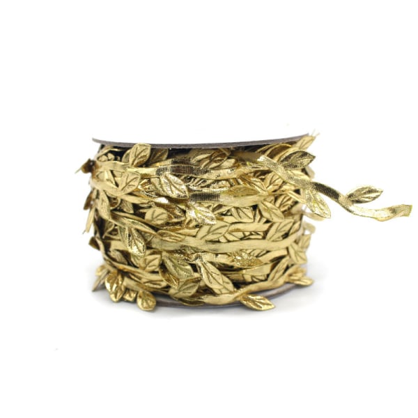 (Guld)Gold Leaves Leaf Ribbon Trim Reb - 30 meter- til DIY,ZQKLA