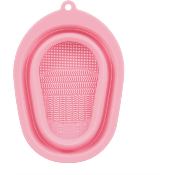 (Rosa) Silikon Makeupborste Rengöringsmatta, Vikbar Bärbar, ZQKLA