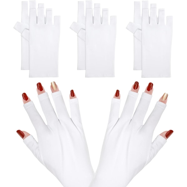 3 par neglehandsker UV beskyttelseshandsker Fingerløse handsker M,ZQKLA