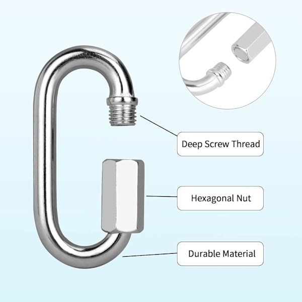 Oval Snabbkoppling Karabiner 3/16 Tum 4st M5 för Utomhus Gym B,ZQKLA