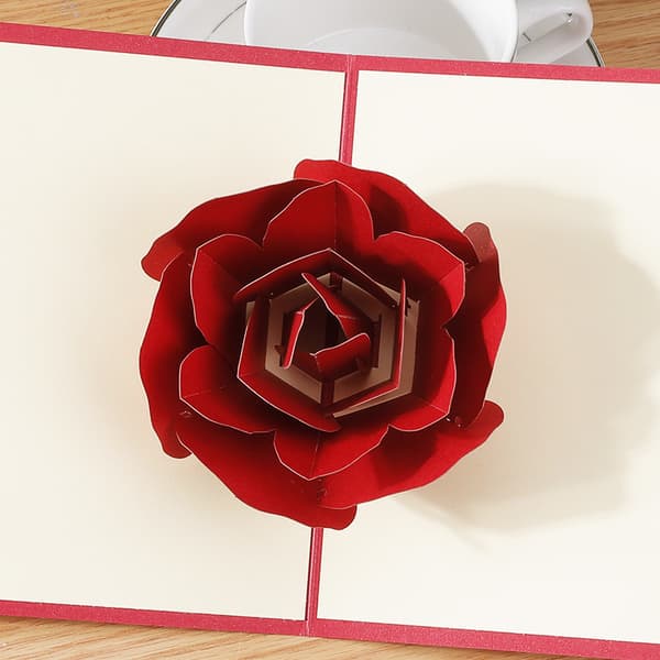5 Valentinsdag Kort 3D Rose Gratulasjonskort Bryllup C