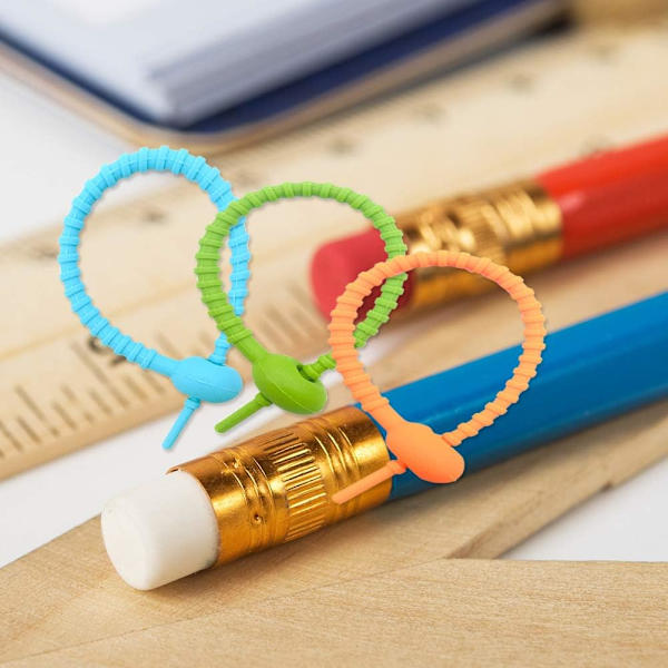 21 stk. Farverige Silikone Twist Ties, Kabel Ledning Wrap Manageme, ZQKLA