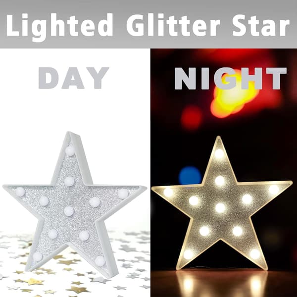 LED Marquee-stjerne, Glitter Star Marquee-lys, Lysende Shin, ZQKLA