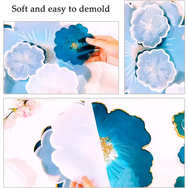 Silikoneform Epoxy Resin Bakke, Irregulær Blomst Epoxy Resin, ZQKLA