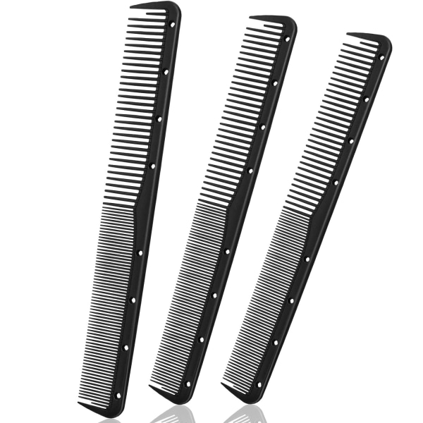 3 stykker Carbon Fin Cutting Comb Carbon Fiber Salon Hairdre,ZQKLA