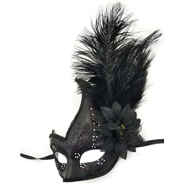 Kvinnors fjädermaskeradmask Venetiansk Halloween Mardi Gra,ZQKLA