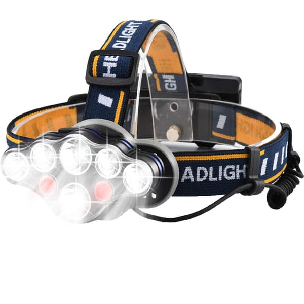 Oppladbar hodelykt, 8 LED Hodelykt USB Oppladbart Hode, ZQKLA