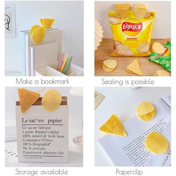 12 stk. Søde Chip Clips Madposeforsegler Forseglingsclips, Kartoffelform