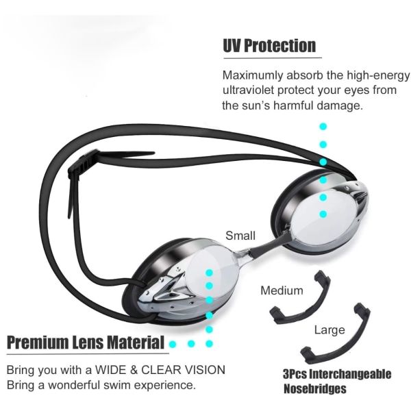 Simglasögon, Poolglasögon Inget läckage UV-skydd Anti-dimma Adj