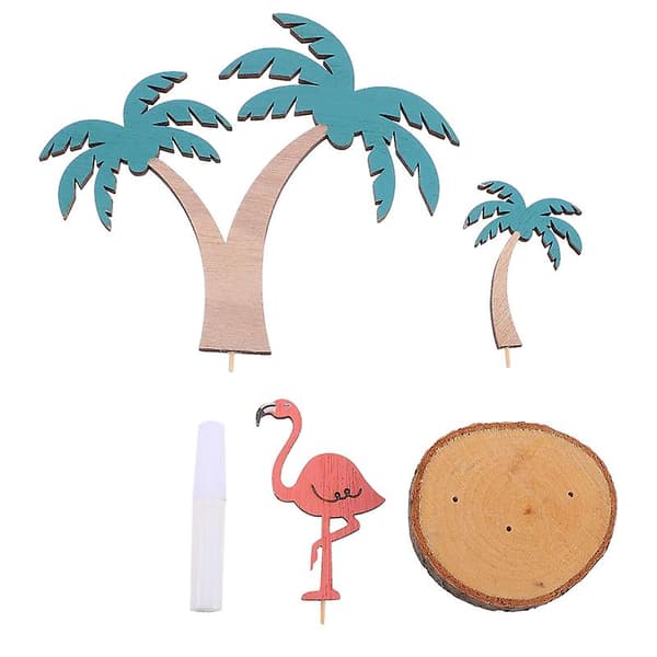 1 st Creative Trä Hawaii-Stil Prydnad DIY Träblad och Djur