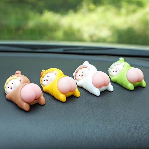 2 st Decompress Kreativa Leksaker Qq Butt Resin Doll Present Bil Ac,ZQKLA