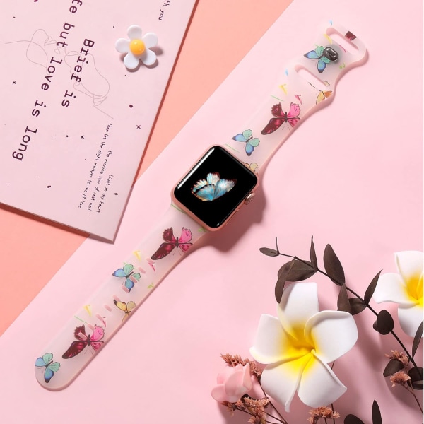 Pehmeä silikoniranneke Apple Watch -kellolle, yhteensopiva 38 mm 40 mm:n kanssa, ZQKLA