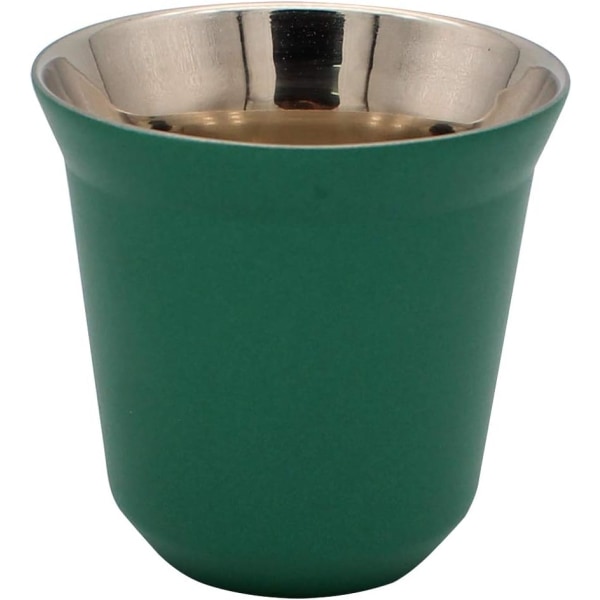 (Grön) Kaffemugg Espressokoppar Rostfritt stål dubbelvägg, ZQKLA