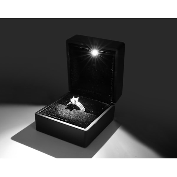 LED Ring Smykkeskrin Frieri Forlovelsesringsæske Gave Orga,ZQKLA