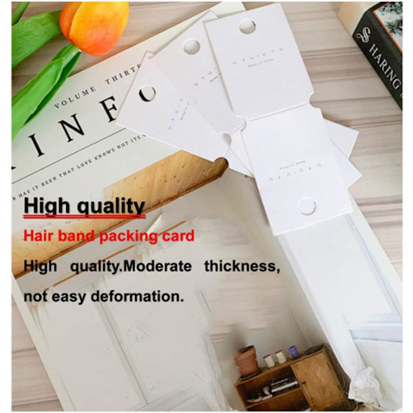 100 st Hårsnodde Hållbara Visningskort 12x5cm Hårringsförpackning C
