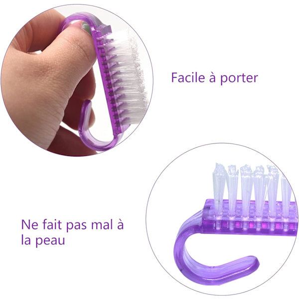 6 Stycken Nagelborstar med Handtag, Plast Tånagelborste, ZQKLA