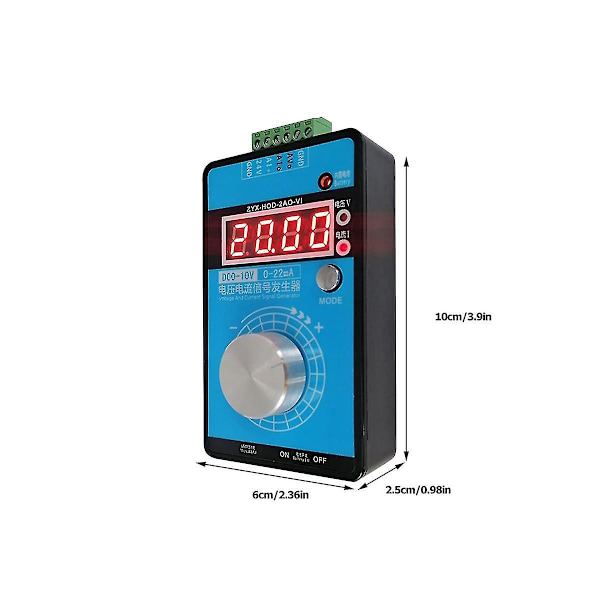 0-5v-10v 0-20ma/4-20ma Signalgenerator Justerbar Strøm Spenning Analog Signal Kilder Utgang 24v