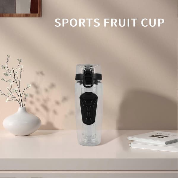 1000ml/32oz Hedelmäinfuusio Vesipullo Urheilu Terveys musta