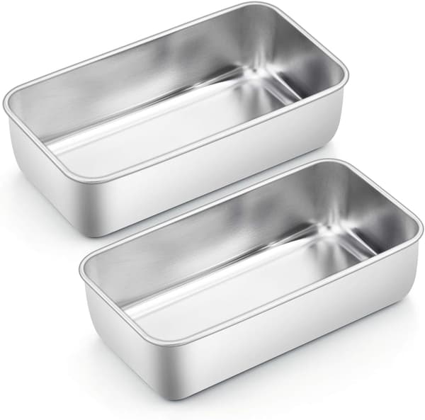 Set med 2 Rektangulära Brödformar i Rostfritt Stål för Bröd/Kaka, ZQKLA