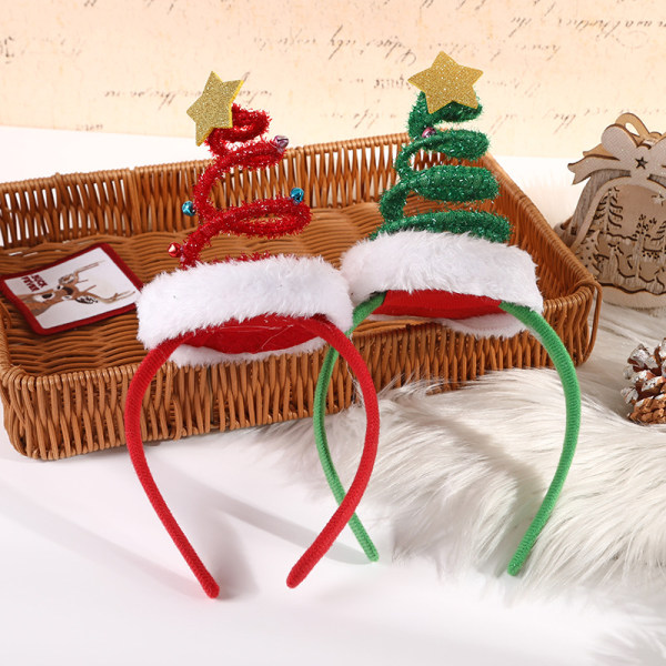 Springy Christmas Tree Pannband med Bells Santa Headwear - ,ZQKLA