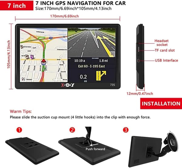 7 Tommer Touch Screen Bil Lastbil GPS Navigation Navigator Sat 8, ZQKLA