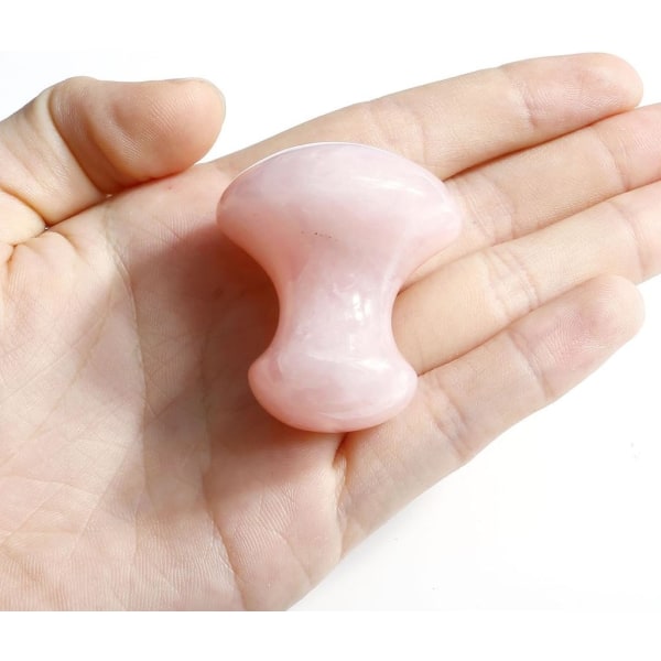 Sienimuotoinen Gua Sha -kaavin hierontatyökalu, luonnonkivi, kasvoille, ruusu