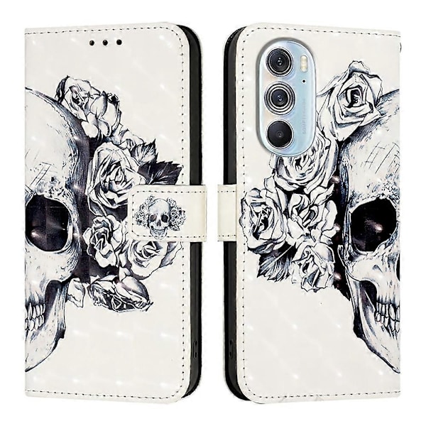 Læder Telefon Cover til Motorola Edge X30 / Edge 30 Pro Skull
