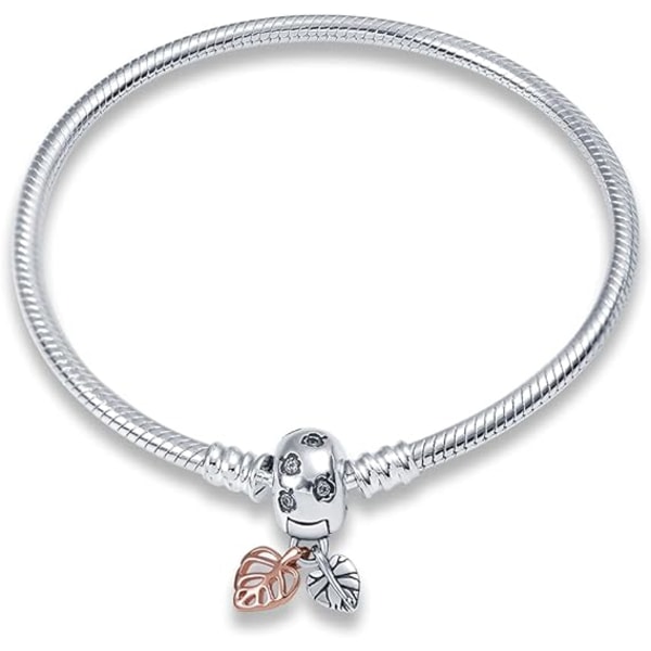 925 Sterling Silver Snake Chain Armband för Pandora European Bra