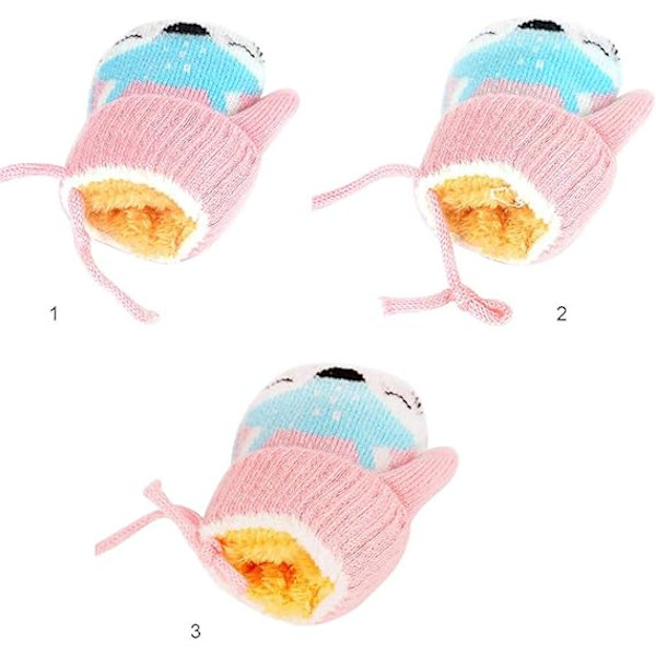 Baby Pojkar Flickor Vinter Stickade Vantar Varma Fleecefodrade Handskar, ZQKLA